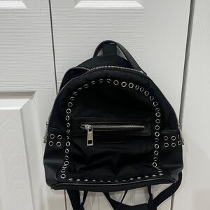 Lionel Black Backpack with Silver Eyelet Details